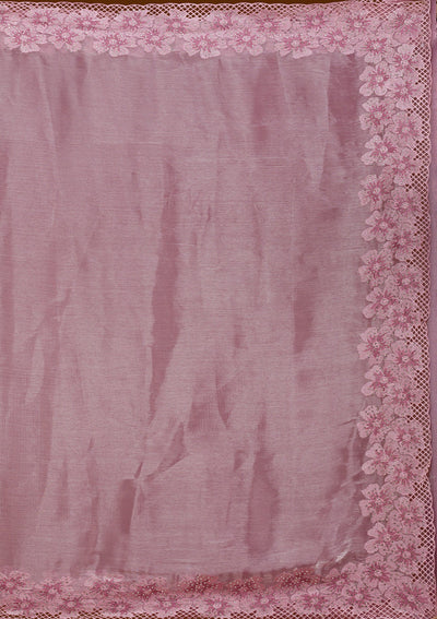 Mauve Stonework Tissue Saree-Koskii