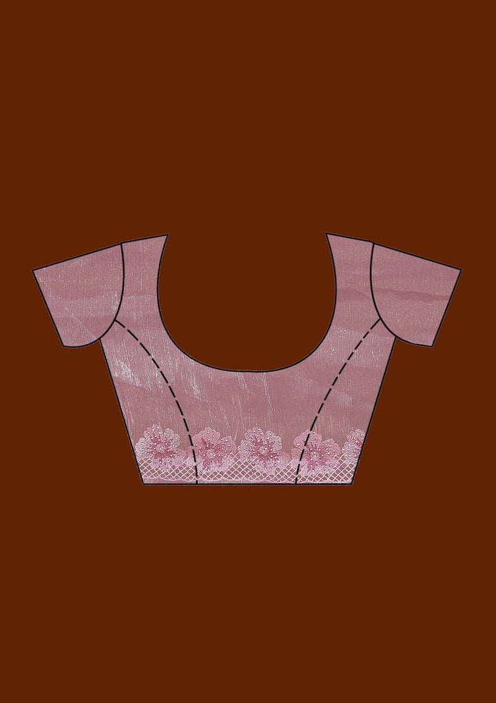 Mauve Stonework Tissue Saree-Koskii