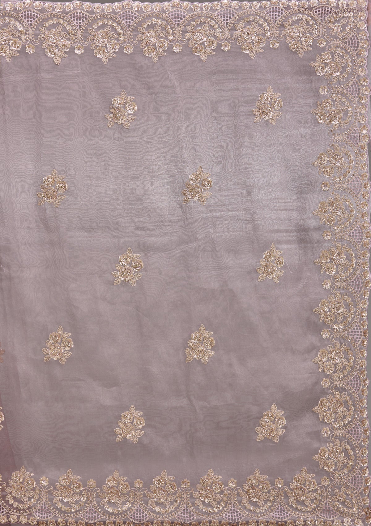 Lavender Sequins Tissue Saree-Koskii