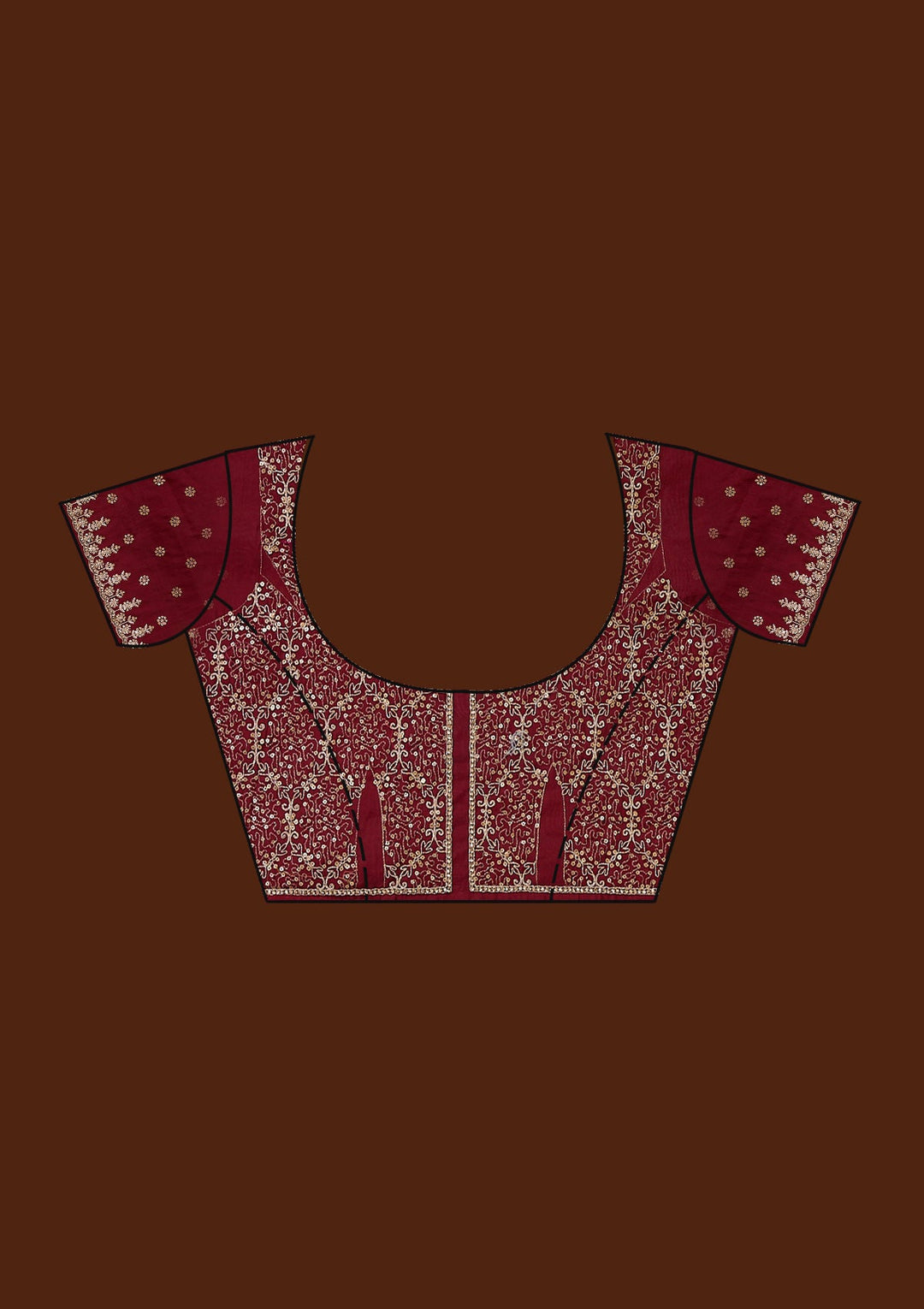 Copper Sequins Tissue Saree-Koskii
