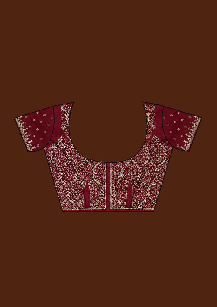 Copper Sequins Tissue Saree-Koskii