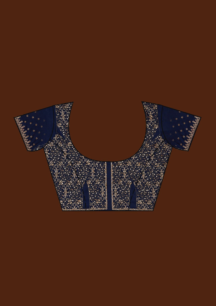 Grey Sequins Tissue Saree-Koskii