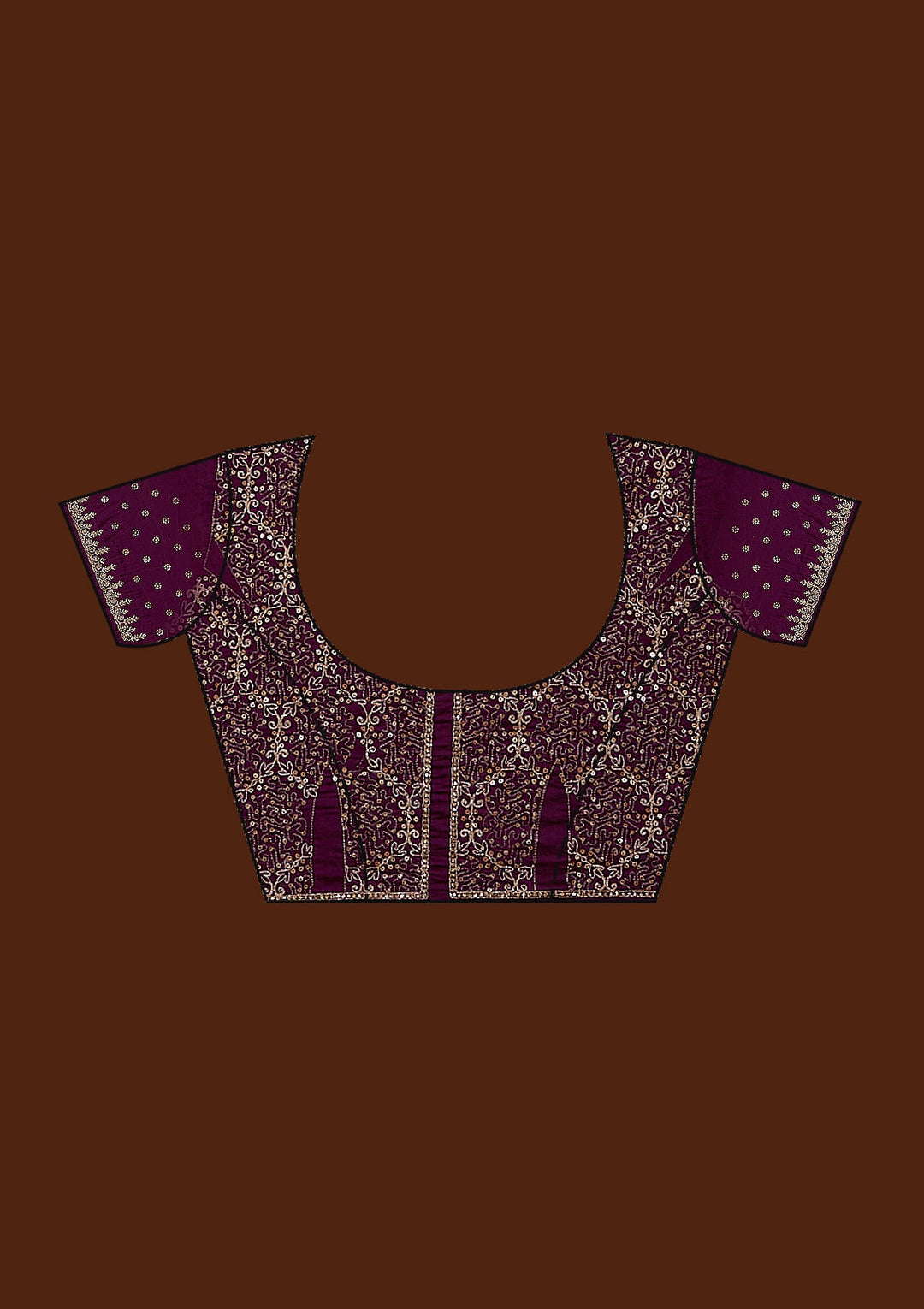 Onion Pink Sequins Tissue Saree-Koskii