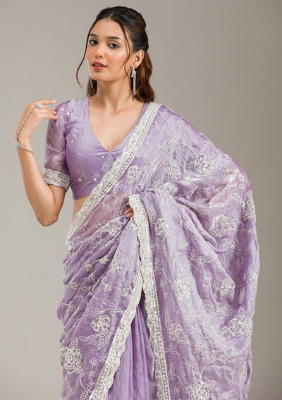 Royal Blue Zariwork (Gold) Chinon Readymade Salwar Suit-koskii