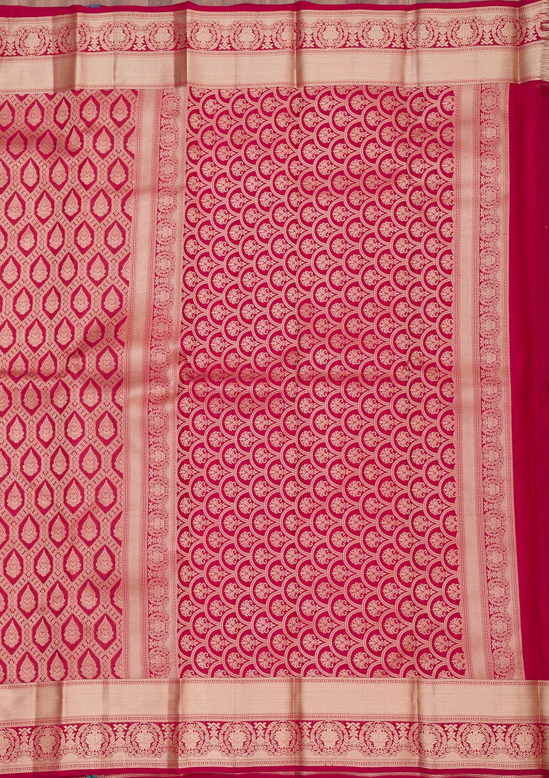 Maroon Zariwork Pure Silk Saree-Koskii