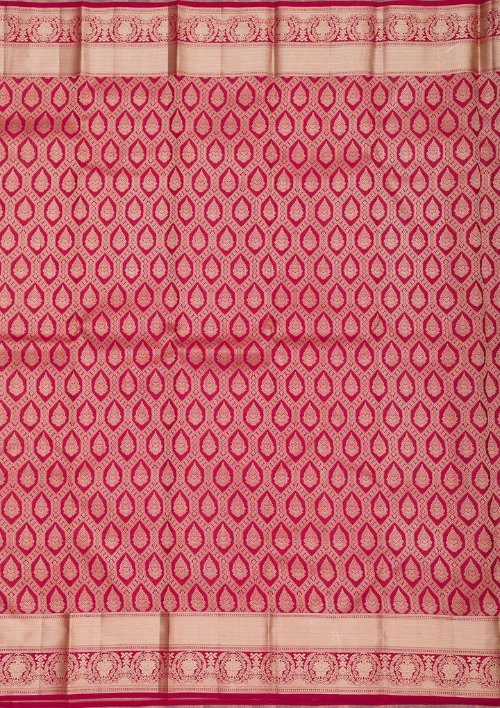 Maroon Zariwork Pure Silk Saree-Koskii