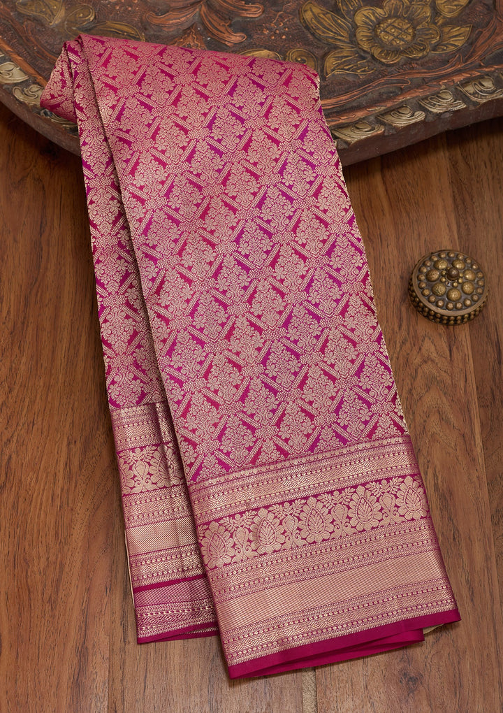Lavender Zariwork (Gold) Pure Silk Saree