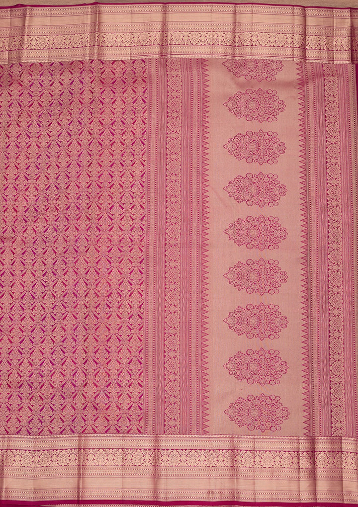 Lavender Zariwork (Gold) Pure Silk Saree