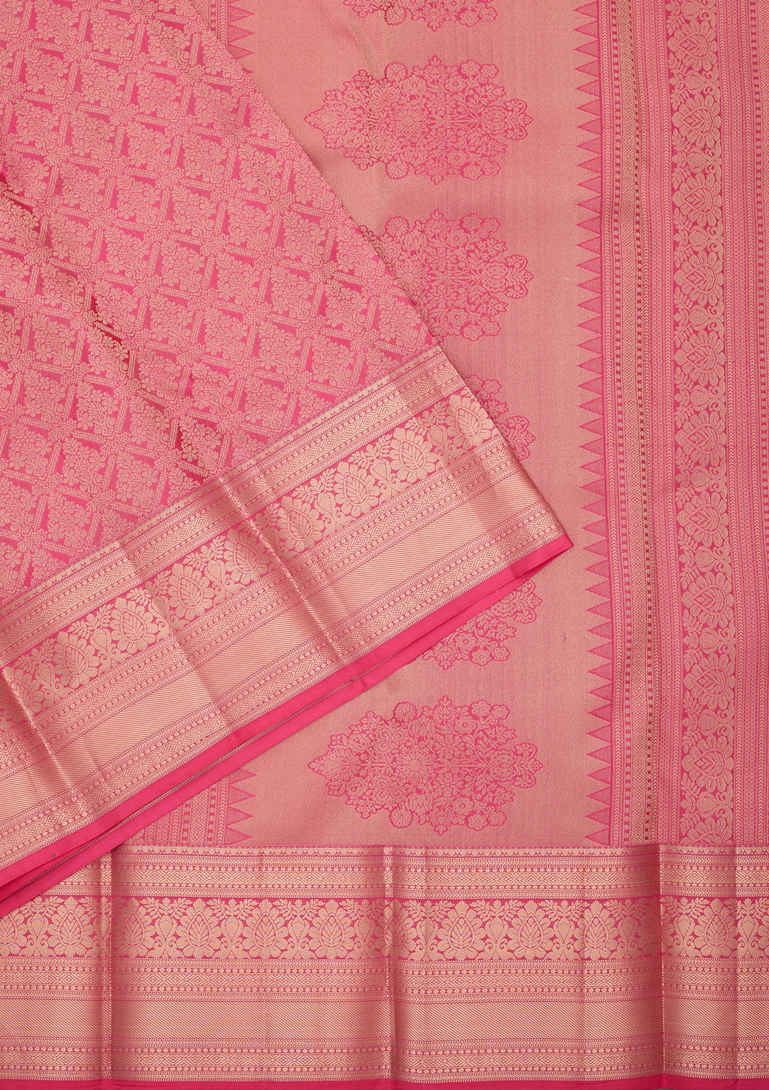 Pink Zariwork (Gold) Pure Silk Saree