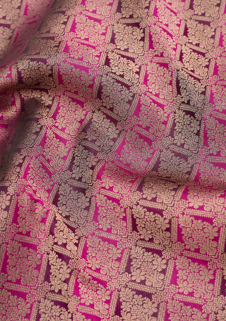 Rani Pink Zariwork (Gold) Pure Silk Saree