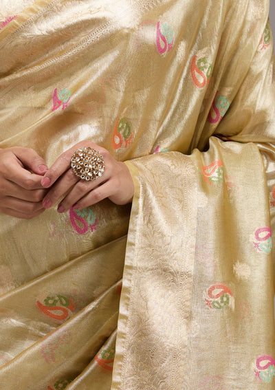 Gold Zariwork Tissue Saree-Koskii