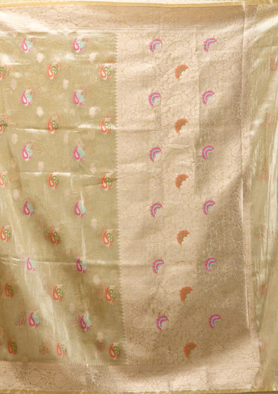 Gold Zariwork Tissue Saree-Koskii