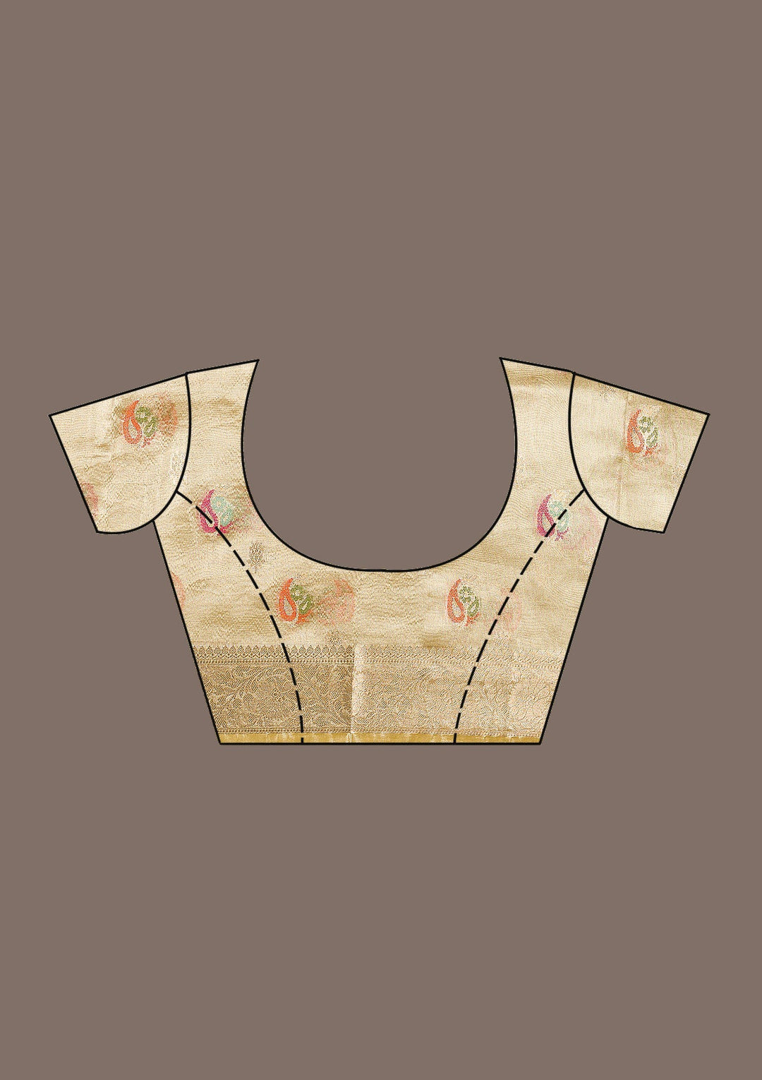 Gold Zariwork Tissue Saree-Koskii