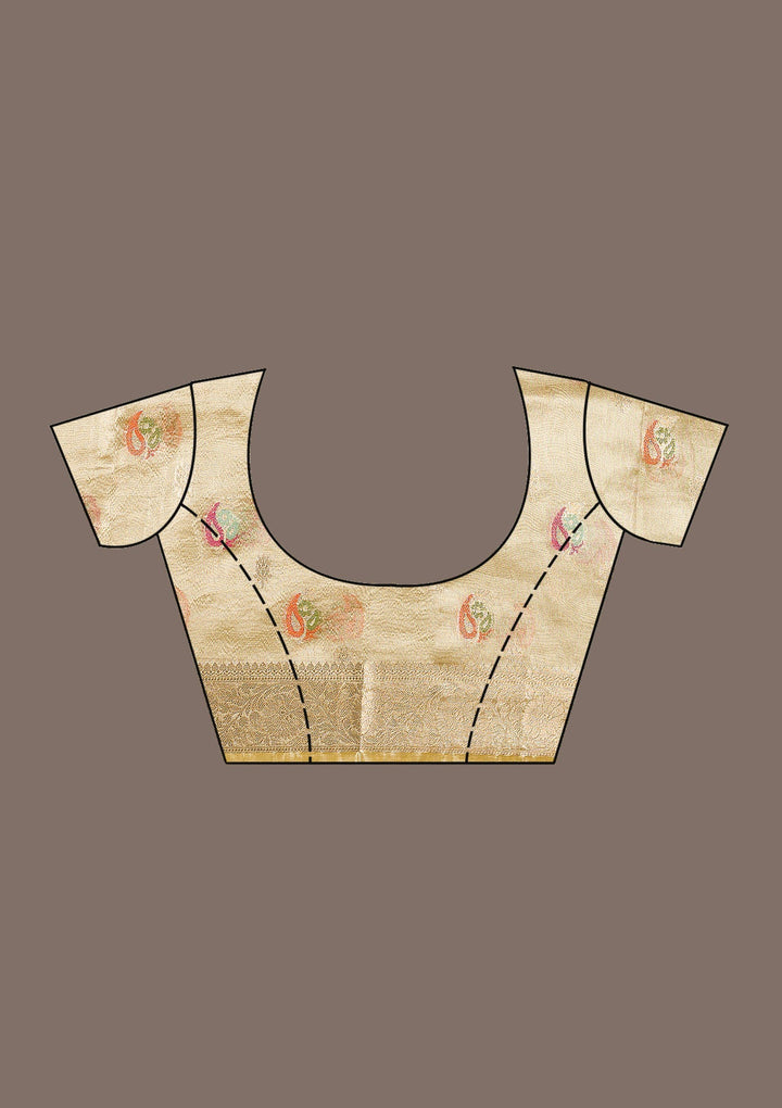 Gold Zariwork Tissue Saree-Koskii