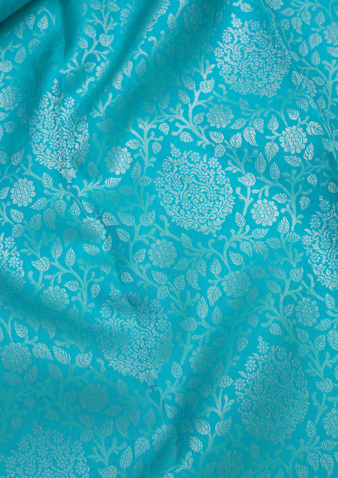 Turquoise Blue Zariwork Pure Silk Saree-koskii