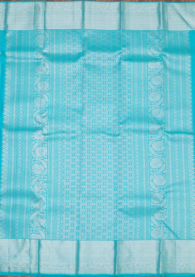 Turquoise Blue Zariwork Pure Silk Saree-koskii