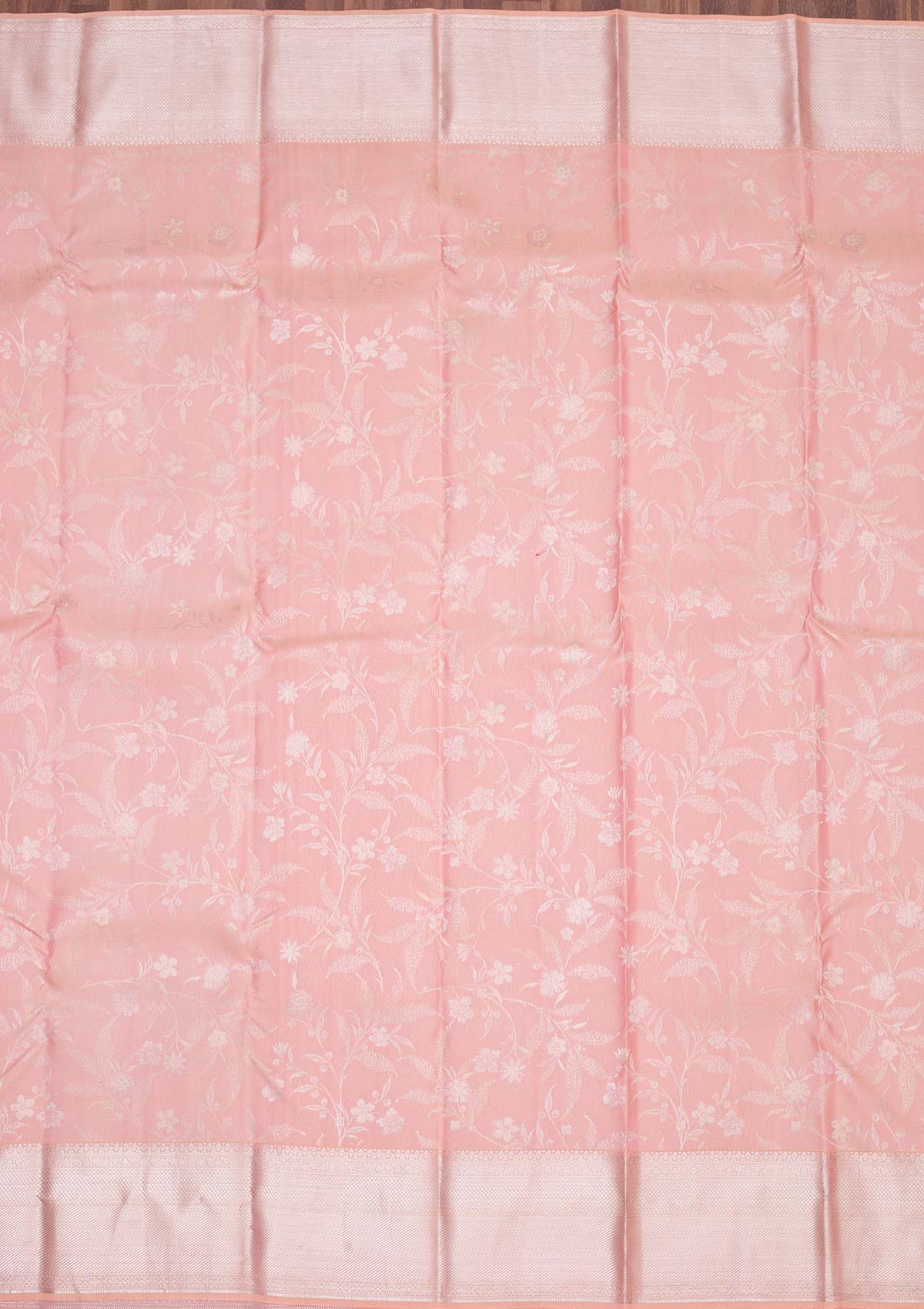Peach Zariwork Pure Silk Saree-koskii