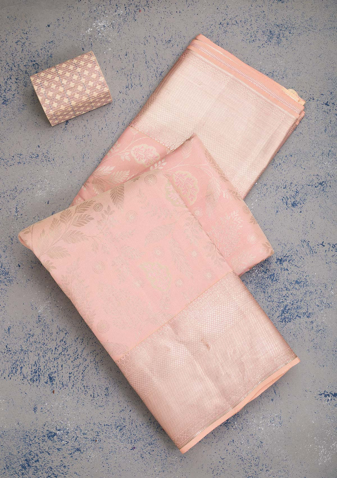 Peach Zariwork Pure Silk Saree-koskii
