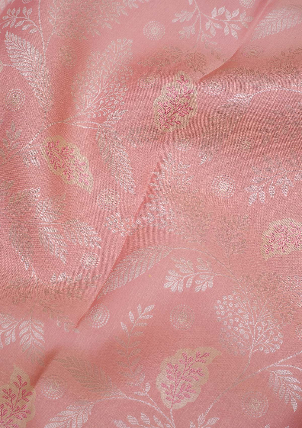 Peach Zariwork Pure Silk Saree-koskii
