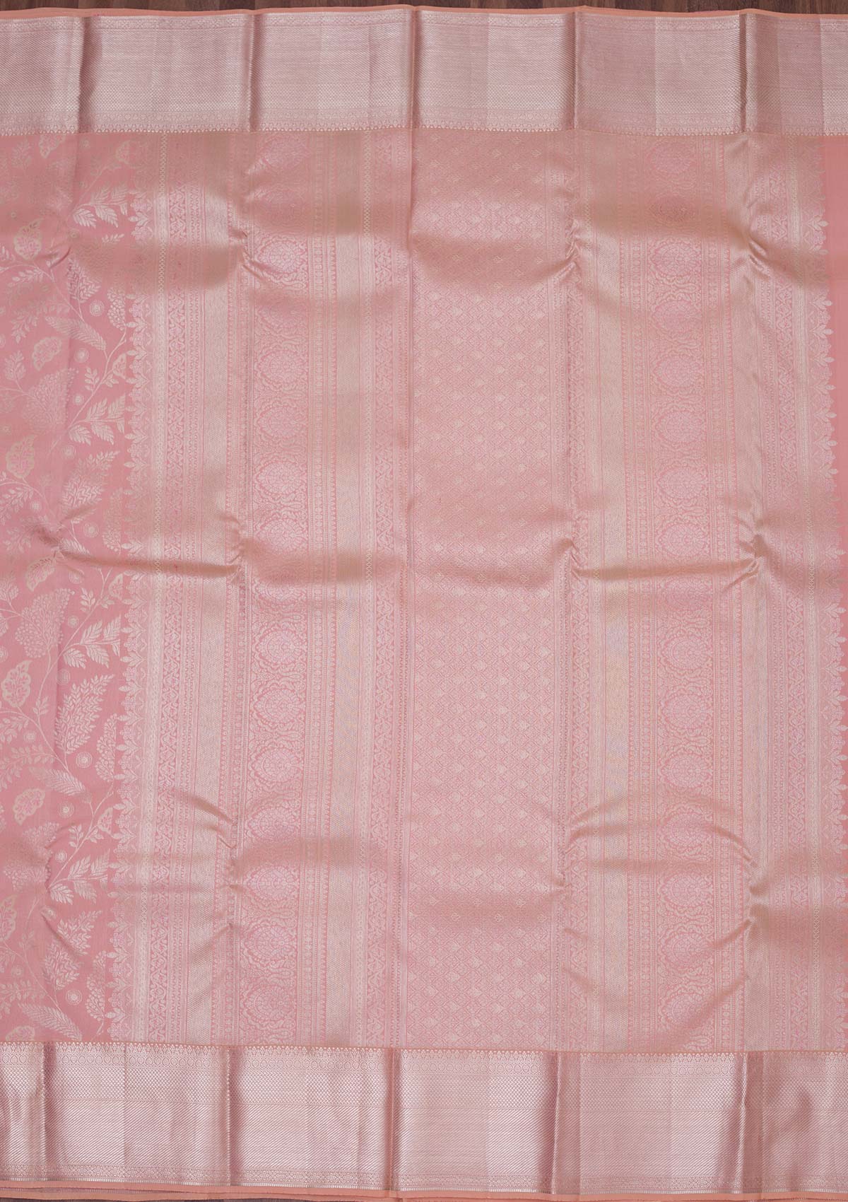 Peach Zariwork Pure Silk Saree-koskii