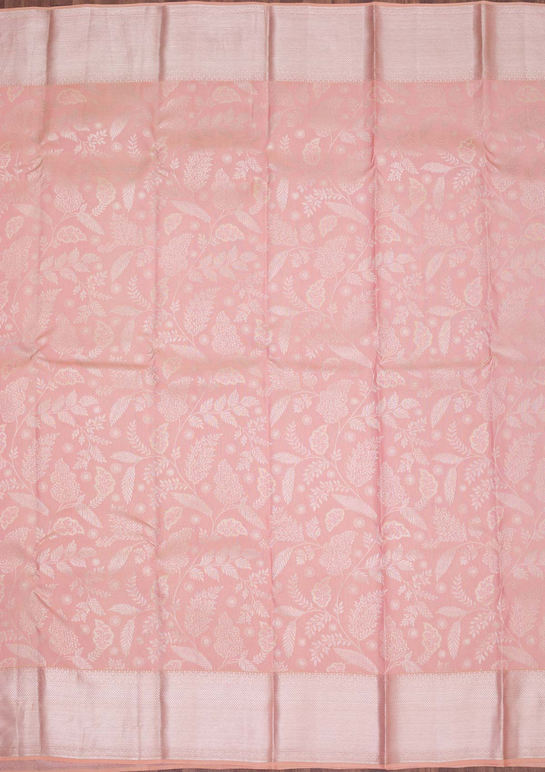 Peach Zariwork Pure Silk Saree-koskii