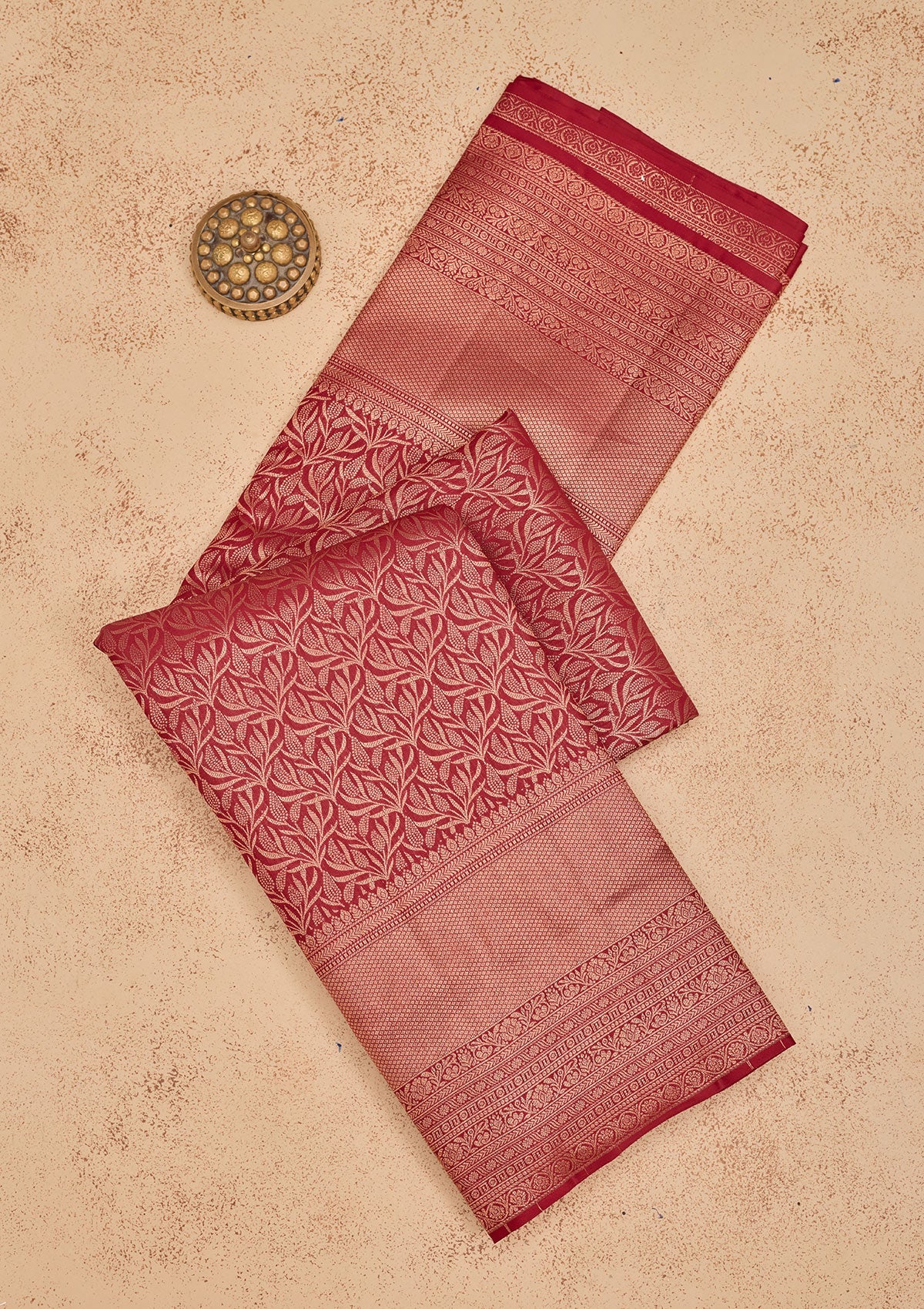 Maroon Zariwork Pure Silk Saree-Koskii