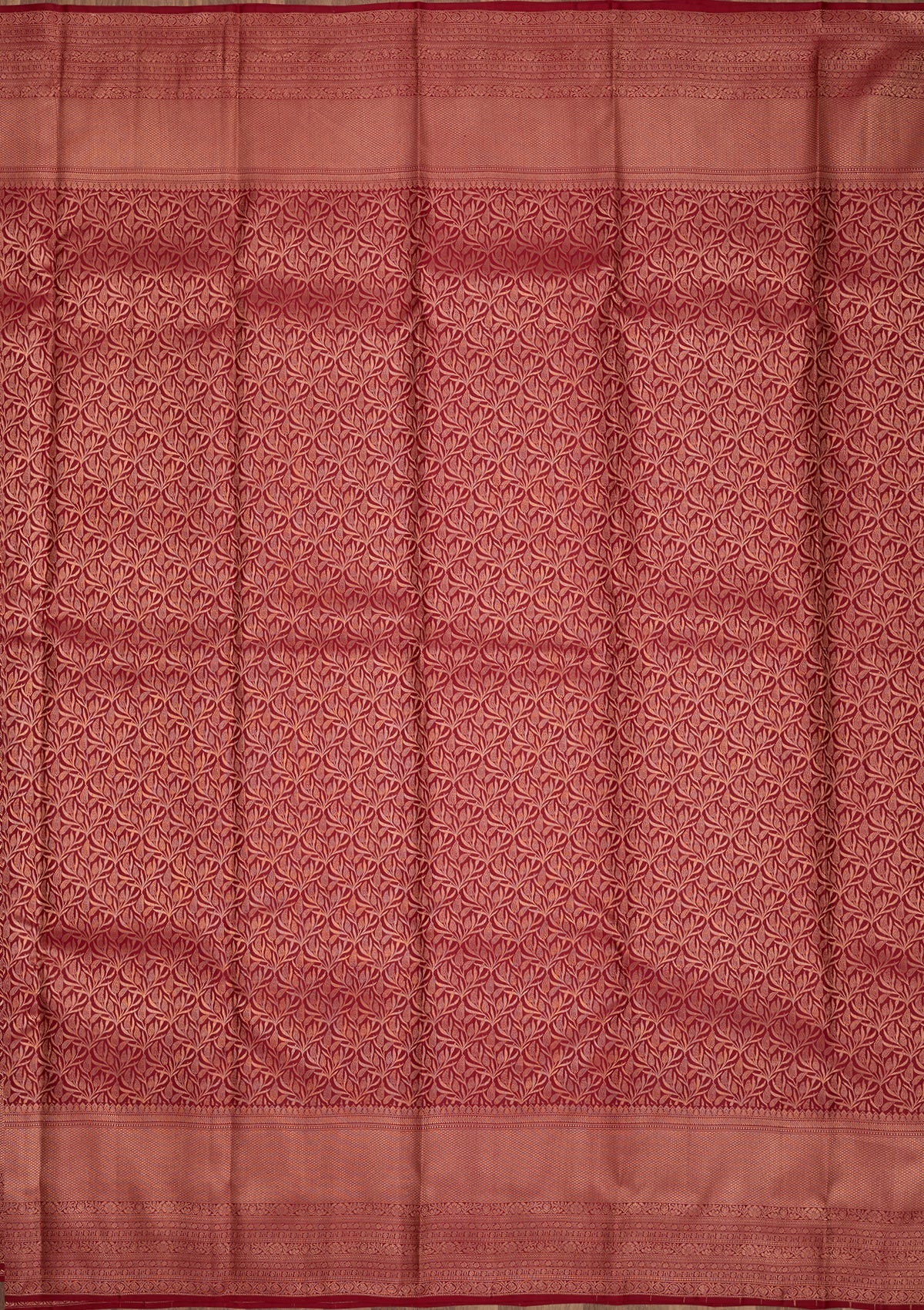 Maroon Zariwork Pure Silk Saree-Koskii