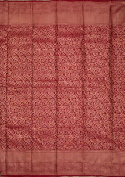 Maroon Zariwork Pure Silk Saree-Koskii