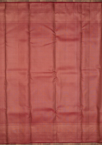 Maroon Zariwork Pure Silk Saree-Koskii