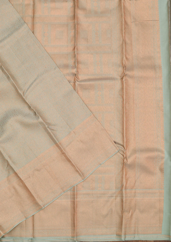 Pista Green Zariwork Pure Silk Saree-Koskii