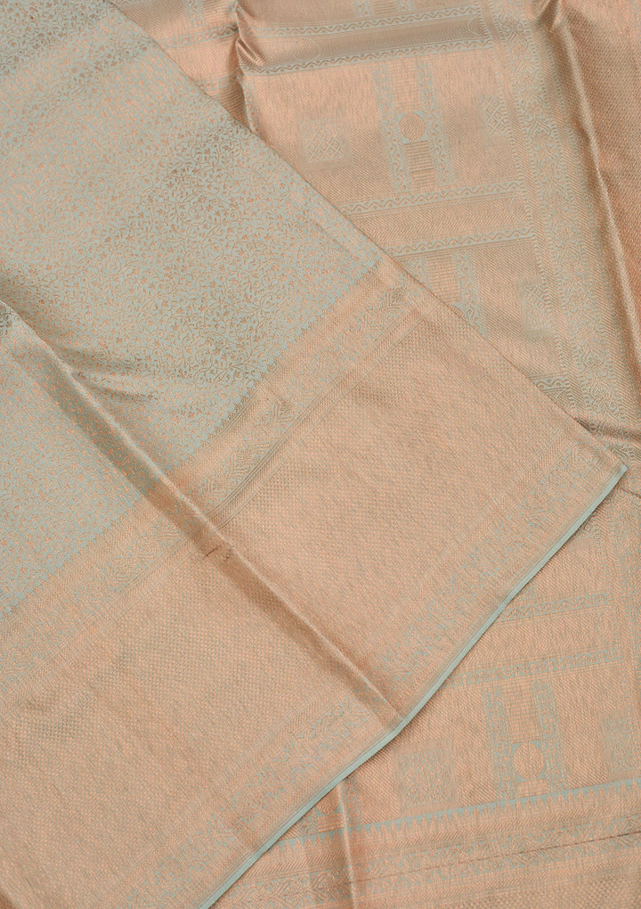 Pista Green Zariwork Pure Silk Saree-Koskii