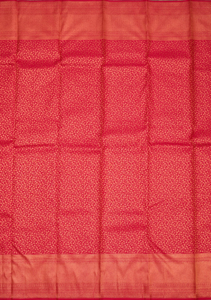 Red Zariwork Pure Silk Saree-Koskii