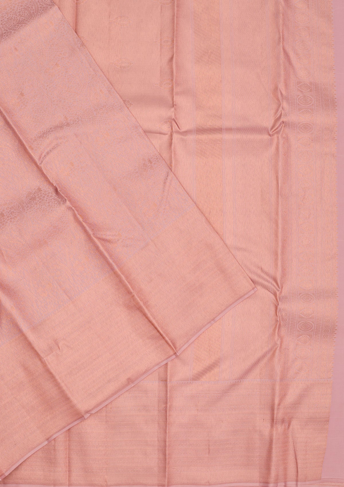 Baby Pink Zariwork Pure Silk Saree-Koskii