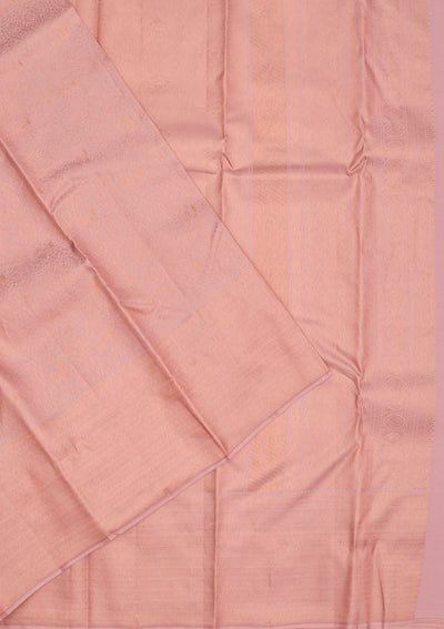 Baby Pink Zariwork Pure Silk Saree-Koskii