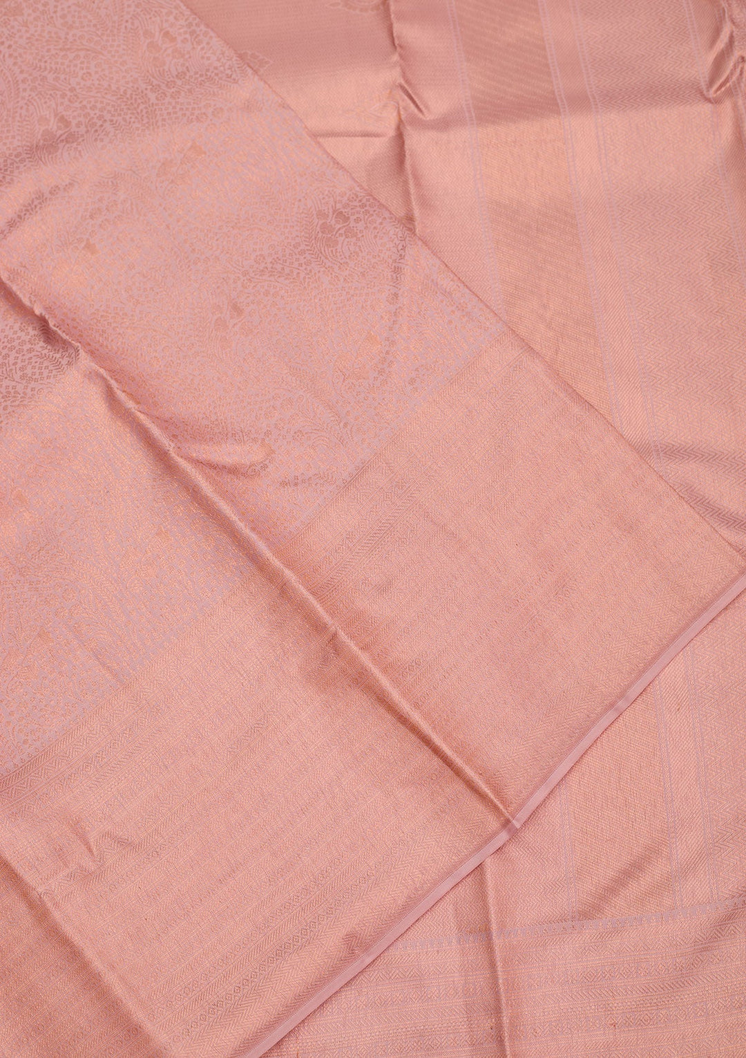 Baby Pink Zariwork Pure Silk Saree-Koskii