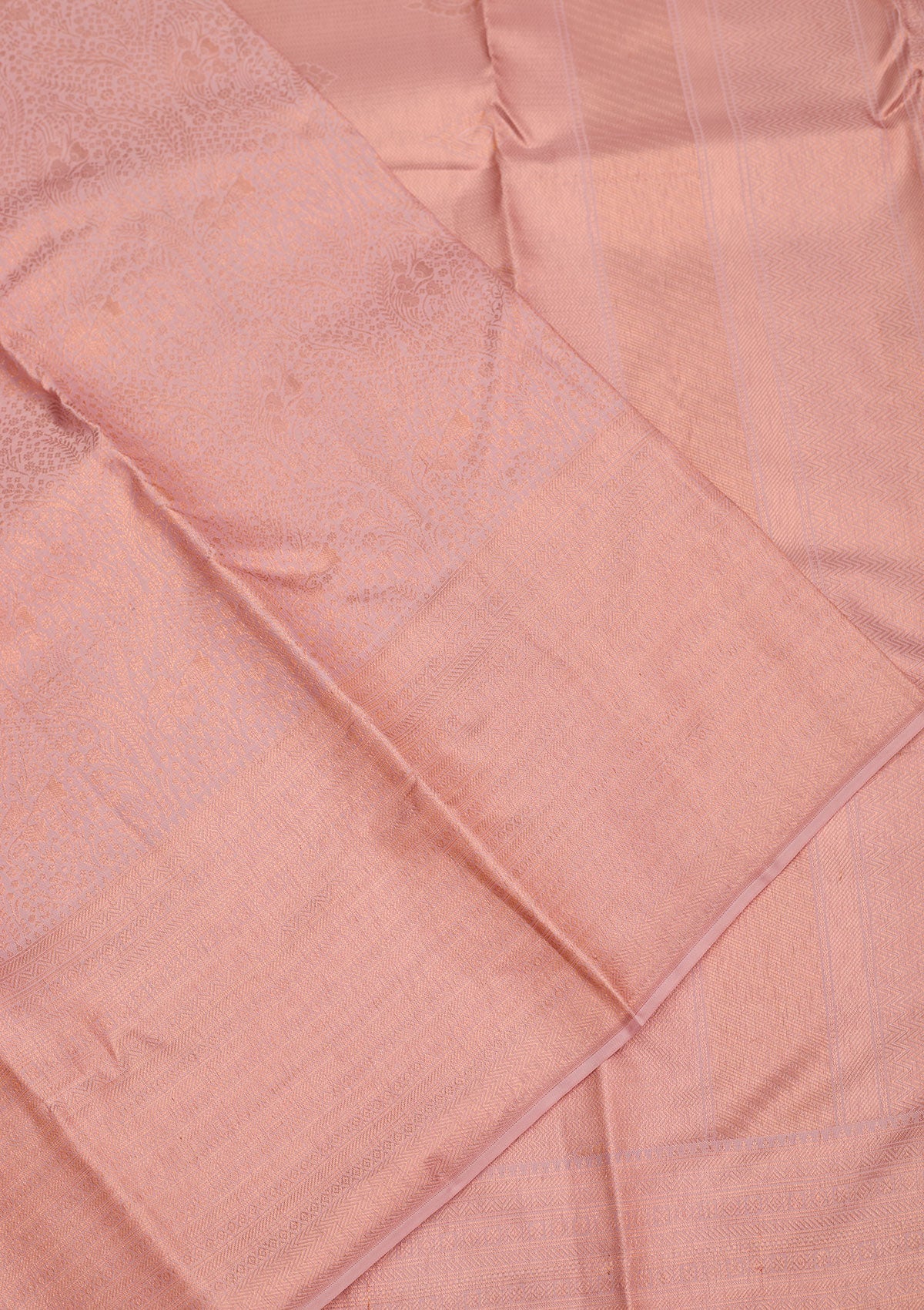 Baby Pink Zariwork Pure Silk Saree-Koskii