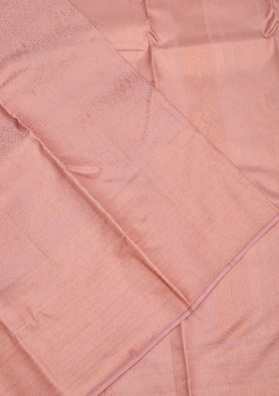 Baby Pink Zariwork Pure Silk Saree-Koskii