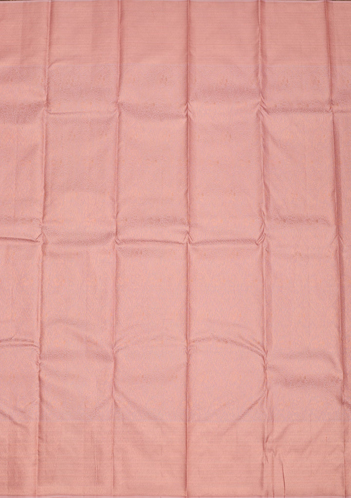 Baby Pink Zariwork Pure Silk Saree-Koskii
