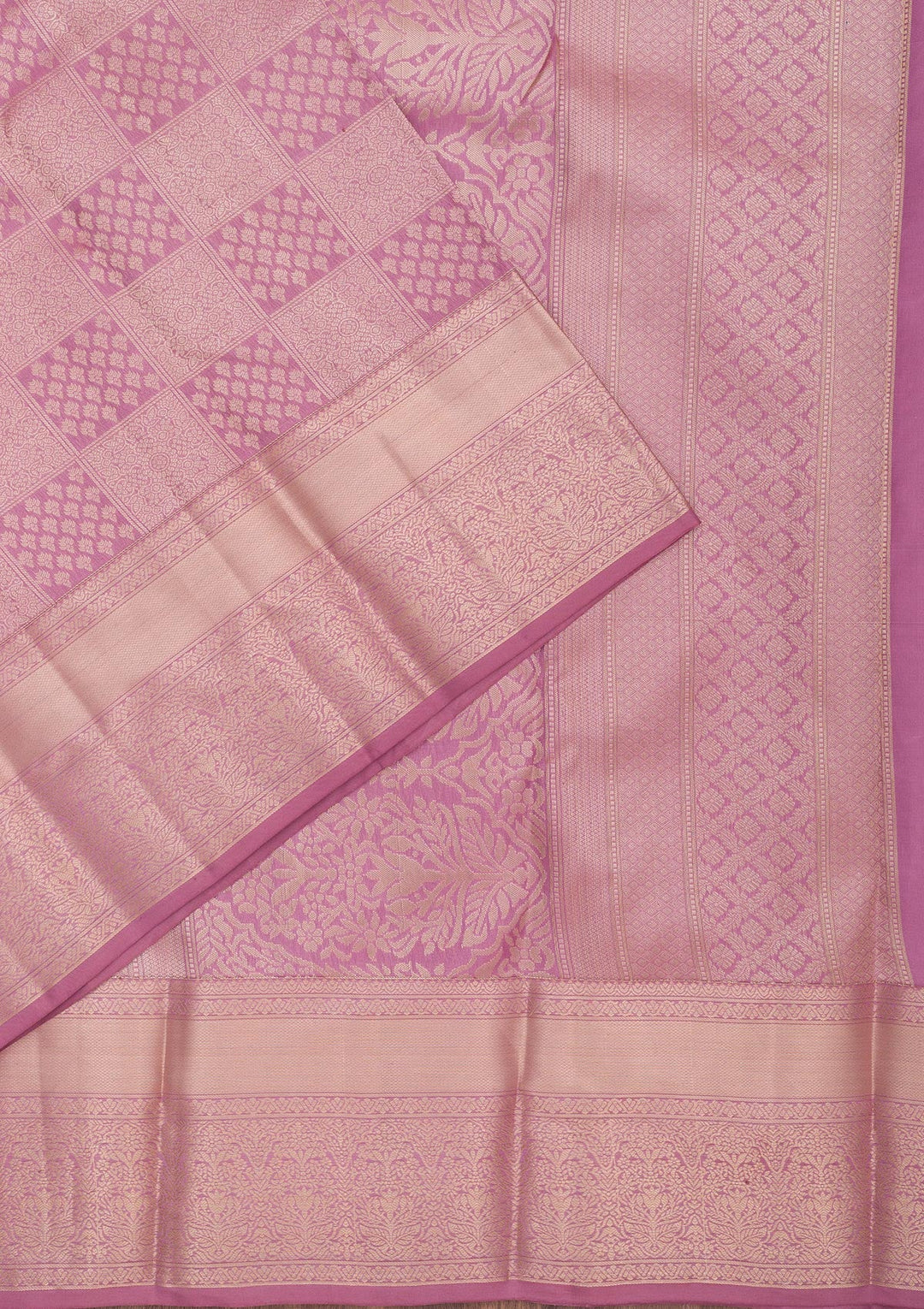 Mauve Zariwork Pure Silk Saree-Koskii