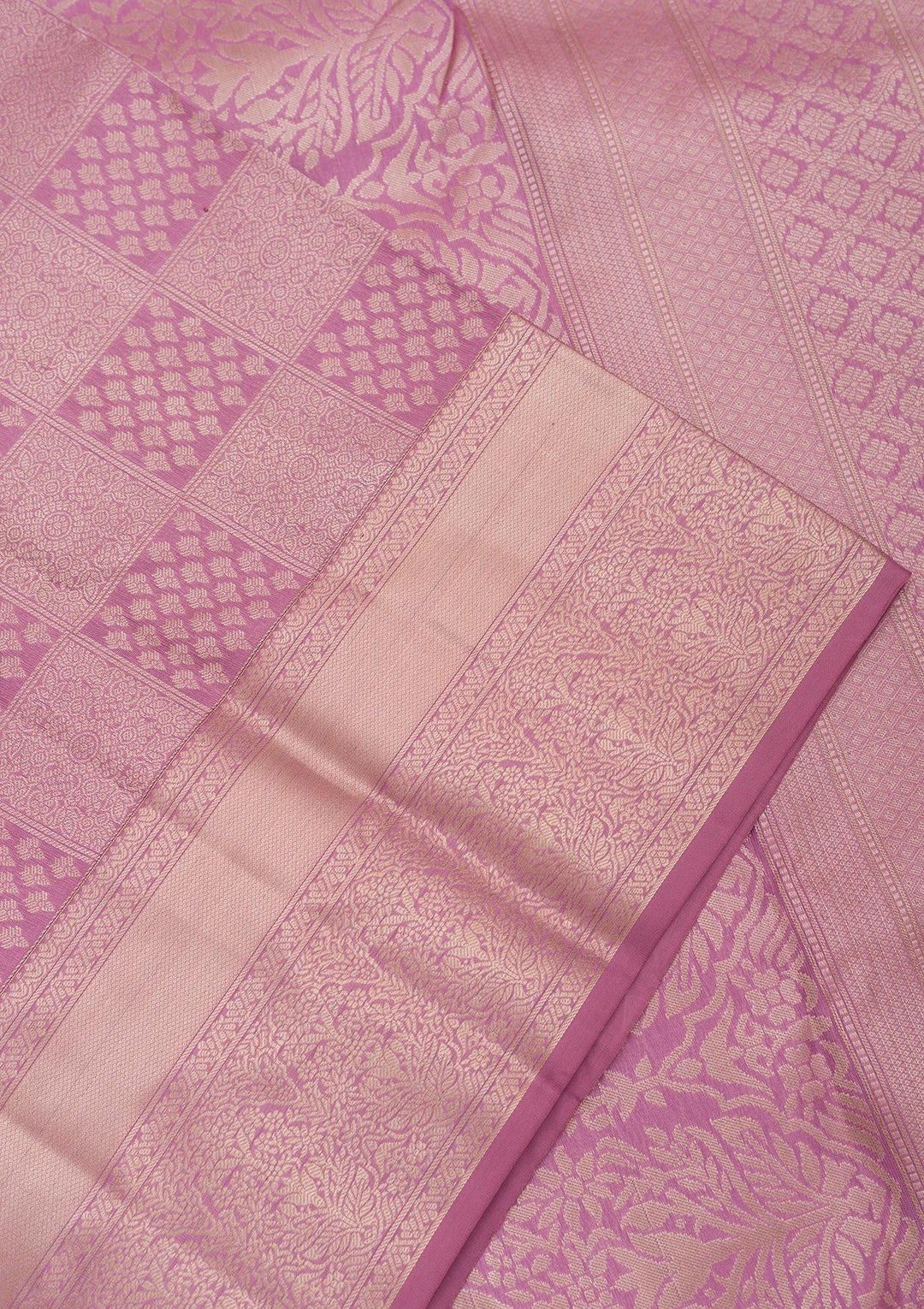 Mauve Zariwork Pure Silk Saree-Koskii