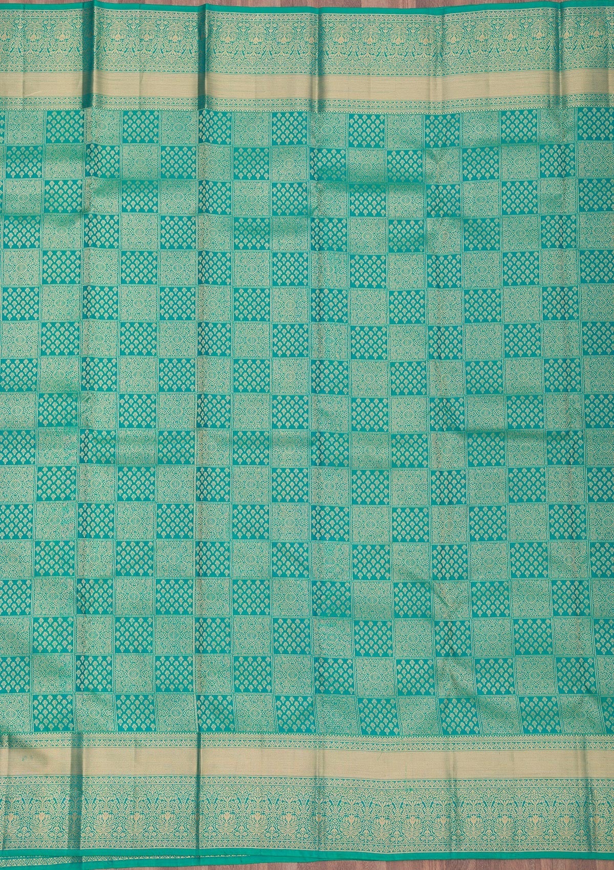 Rama Green Zariwork Pure Silk Saree-Koskii