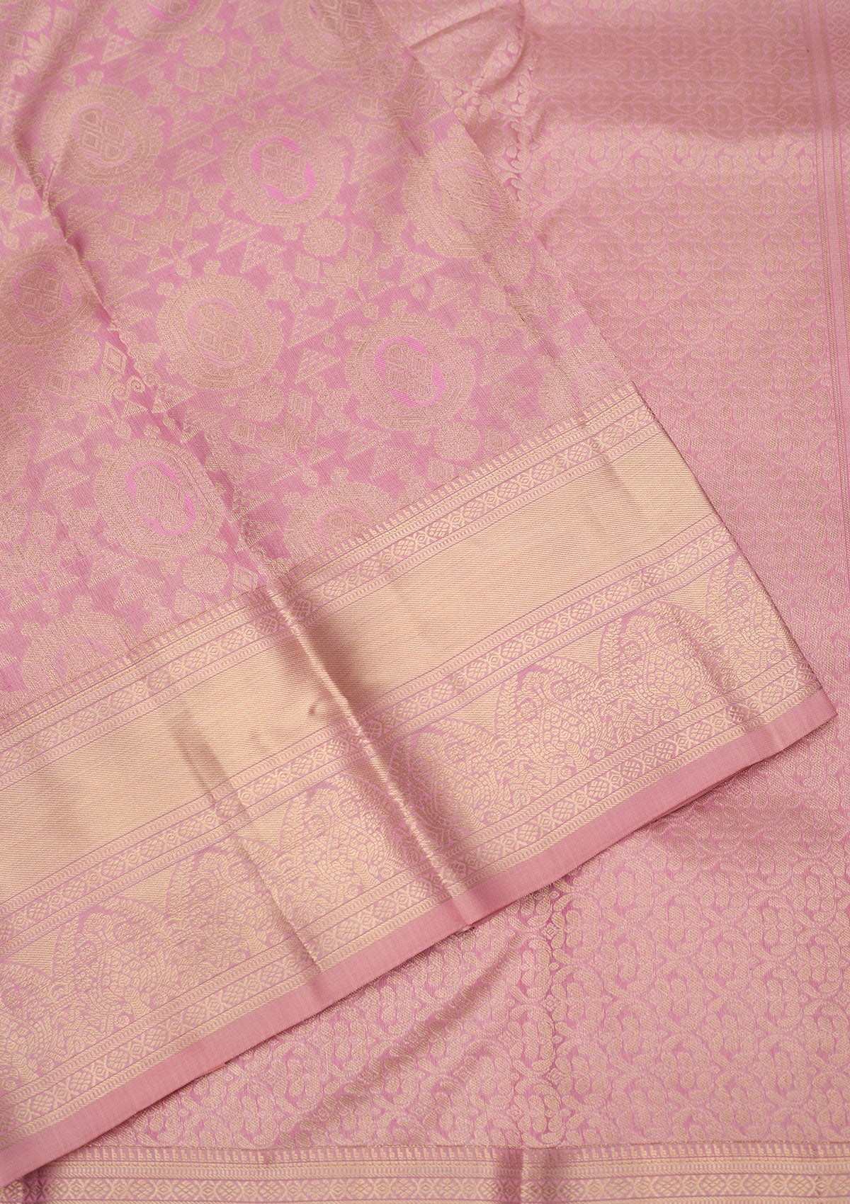 Onion Pink Zariwork Pure Silk Saree-Koskii