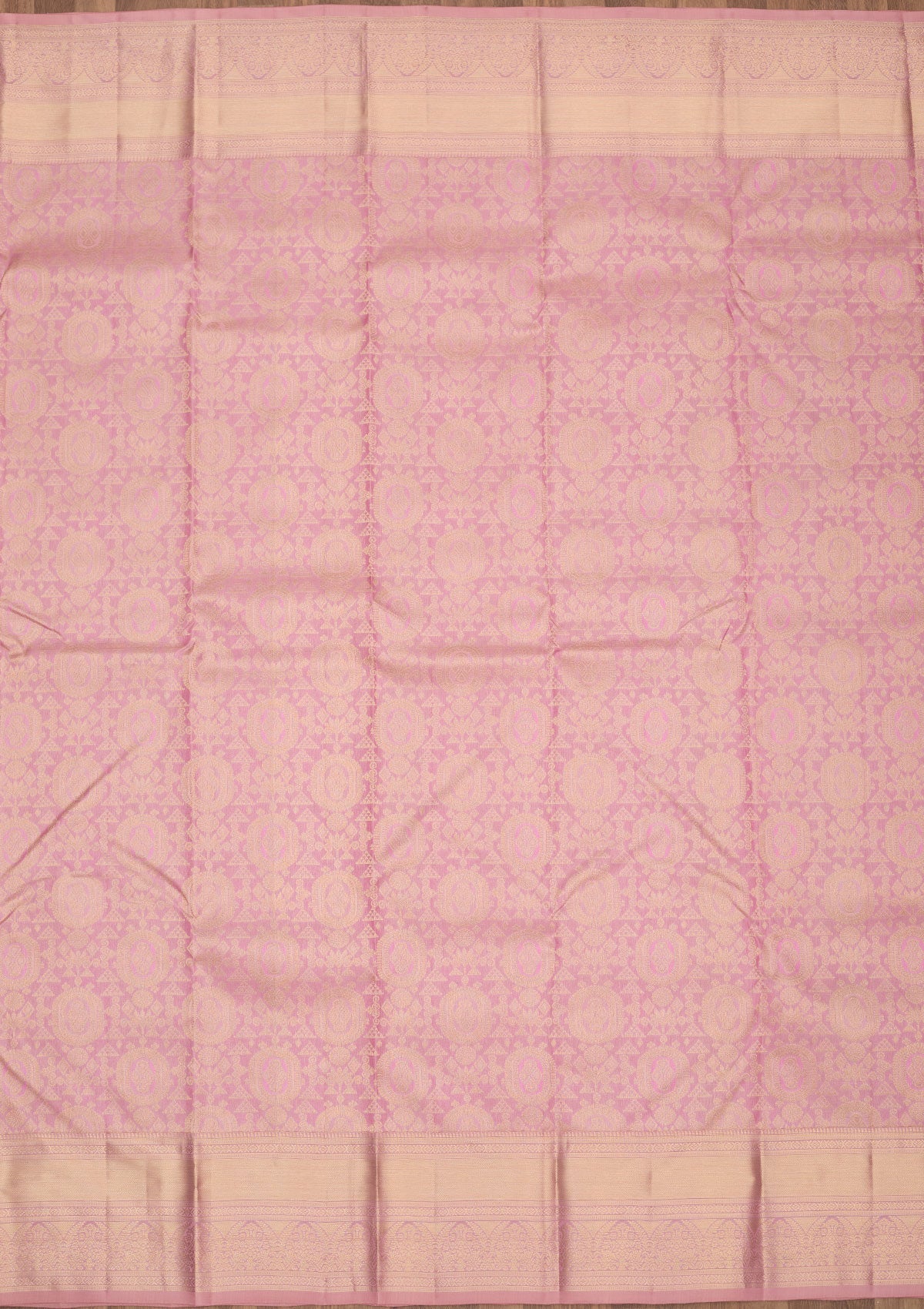 Onion Pink Zariwork Pure Silk Saree-Koskii