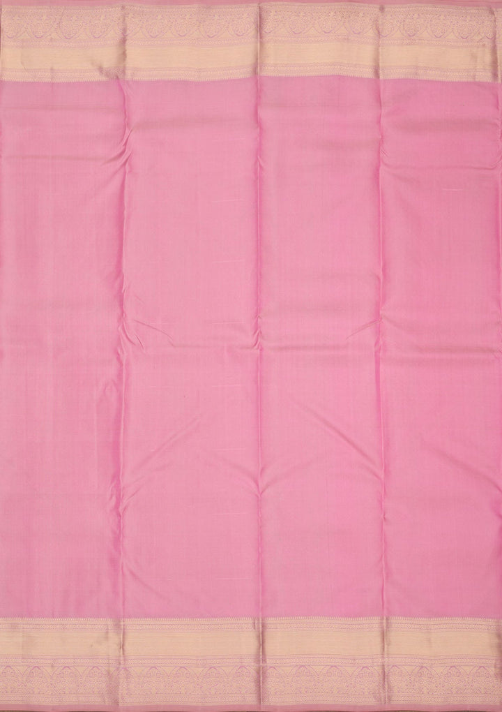 Onion Pink Zariwork Pure Silk Saree-Koskii