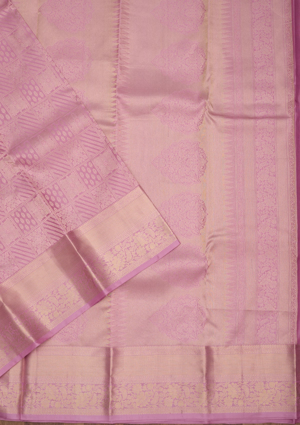 Mauve Zariwork Pure Silk Saree-Koskii