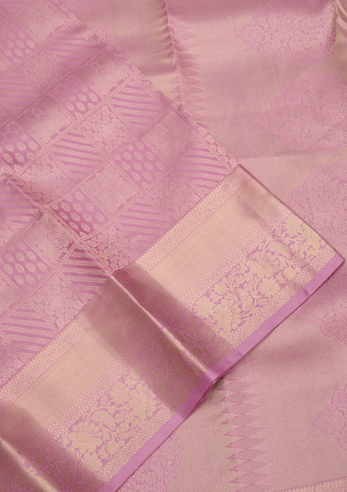 Mauve Zariwork Pure Silk Saree-Koskii