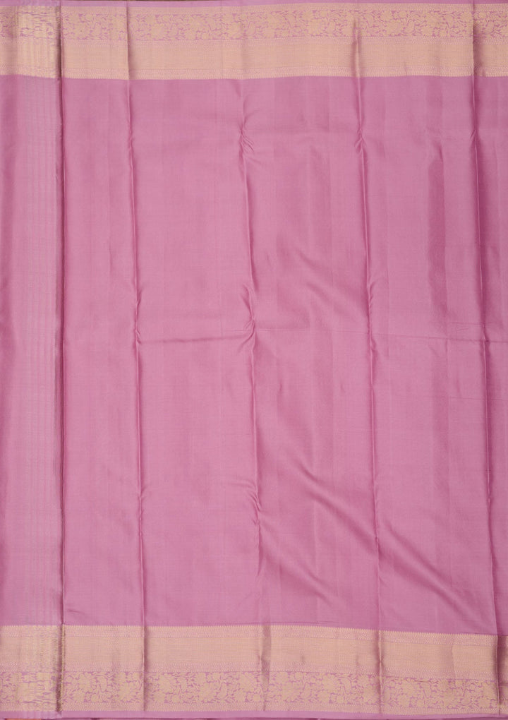 Mauve Zariwork Pure Silk Saree-Koskii