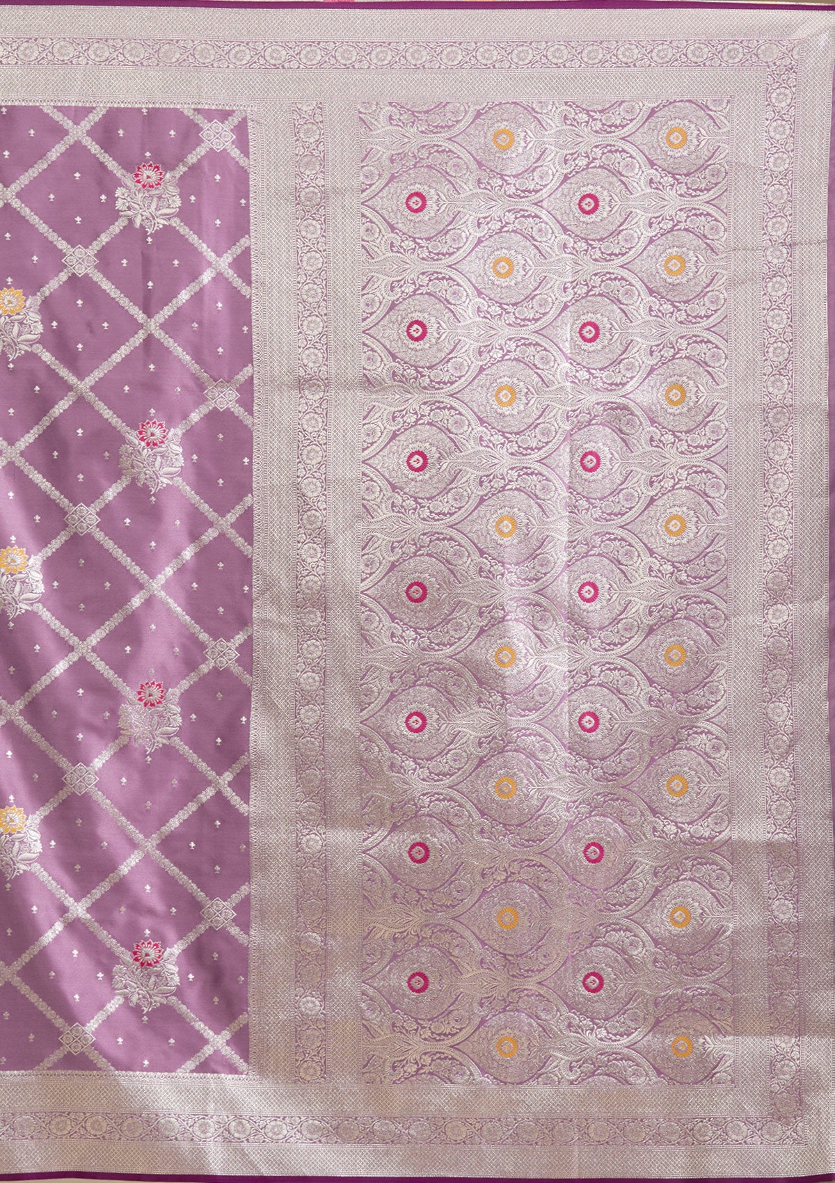 Lavender Zariwork Satin Saree