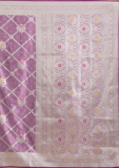 Lavender Zariwork Satin Saree