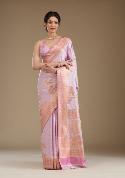 Lavender Sequins Georgette Saree-Koskii